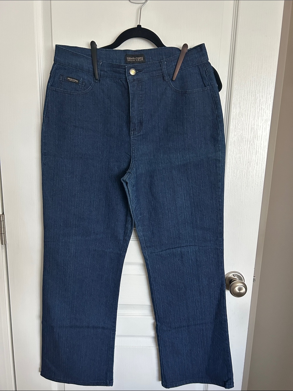 Simon Chang Women's Dark Blue wide leg Jeans